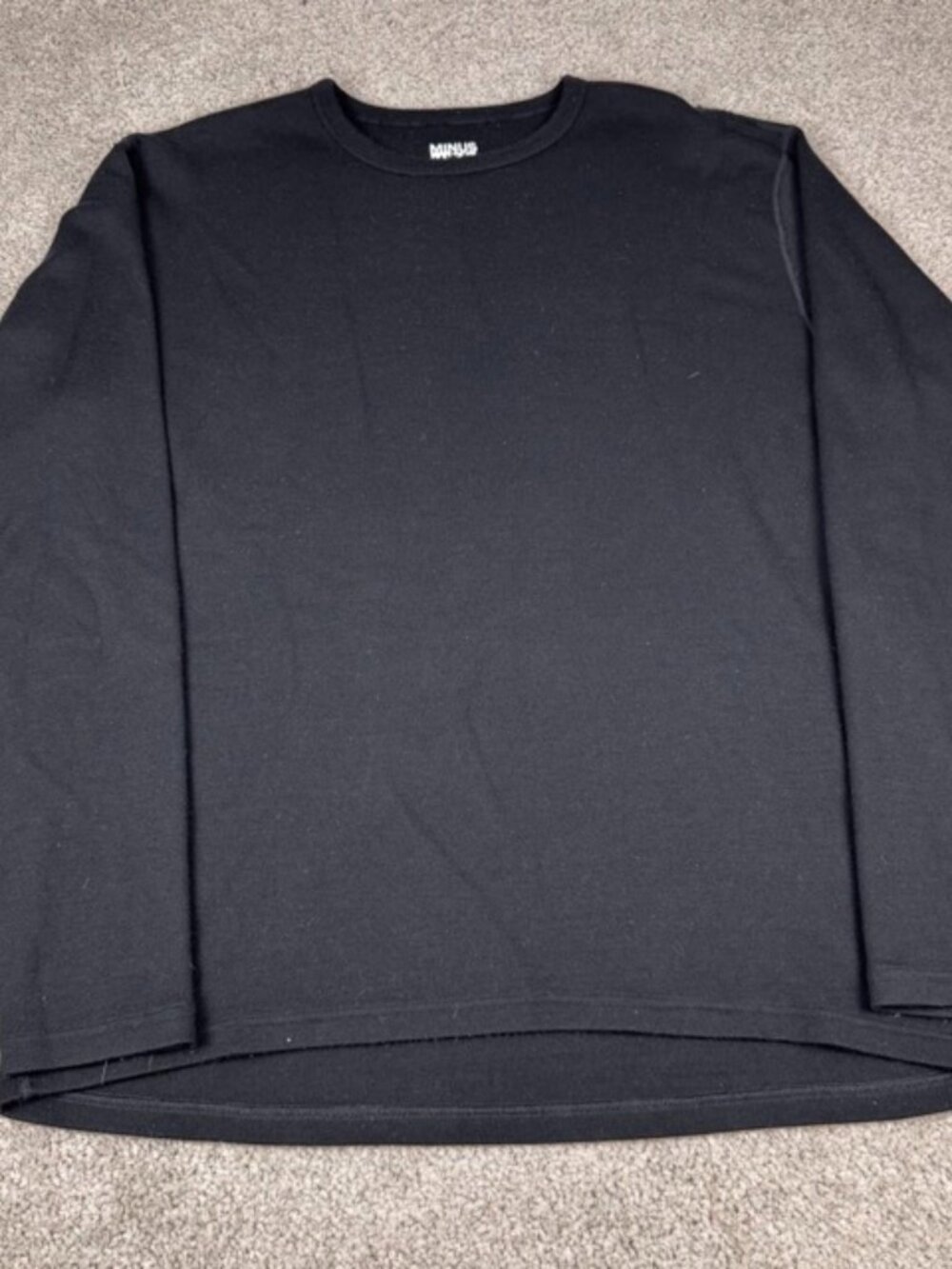 Minus33 Merino Wool Men’s XL Black Chocorua Heavyweight Crew Long Sleeve Top 707